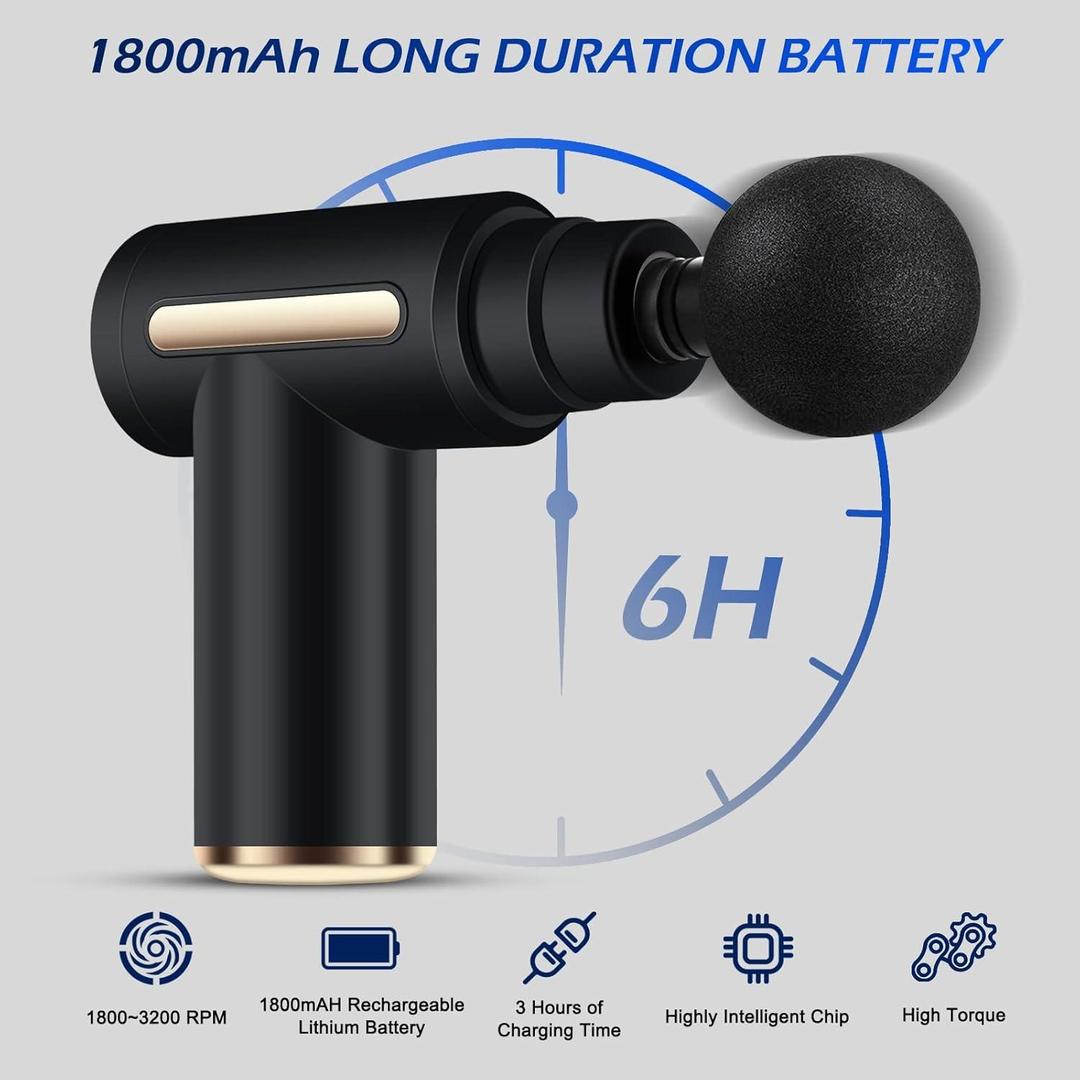 Relief Muscle Tension Massager Gun Black ABS