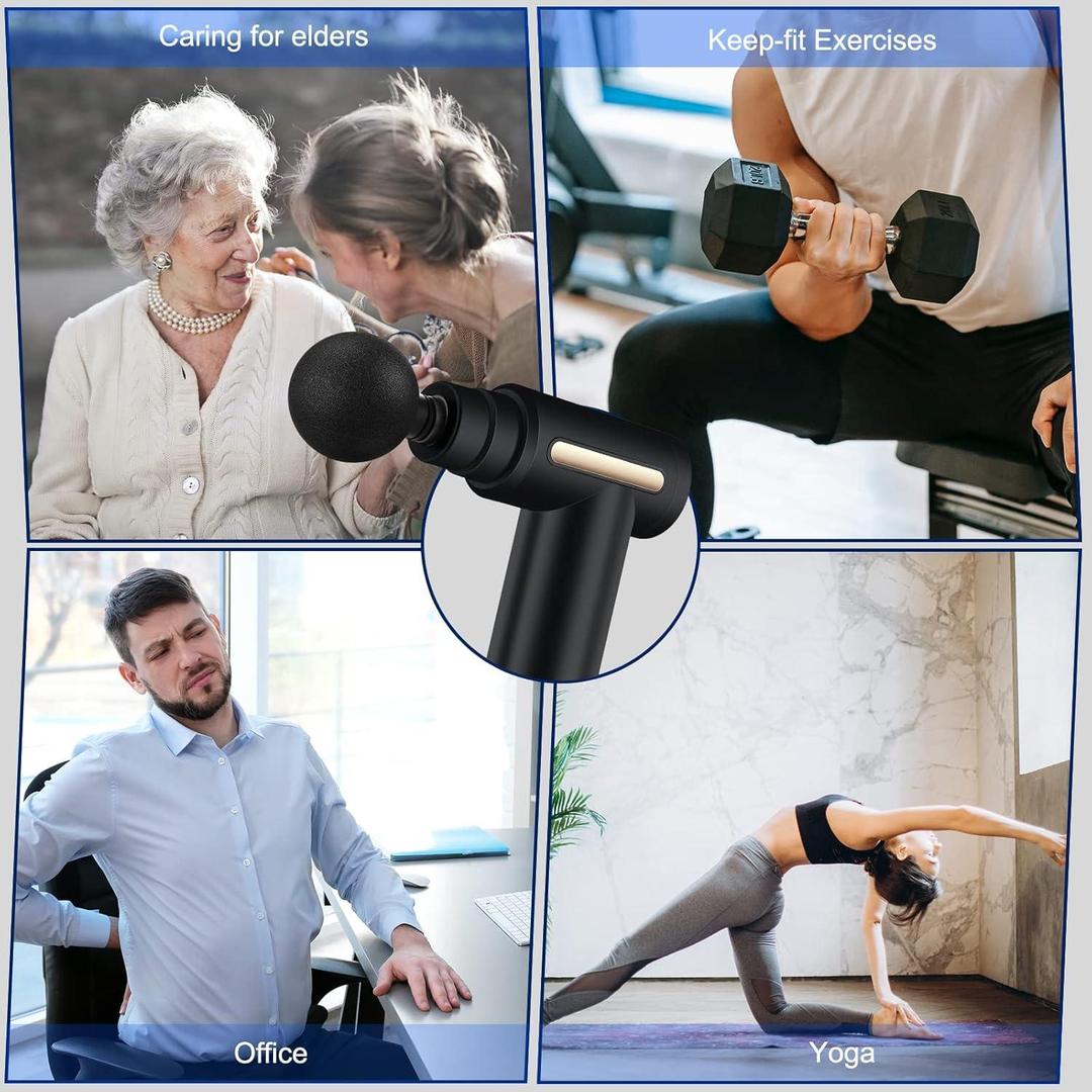 Relief Muscle Tension Massager Gun Black ABS