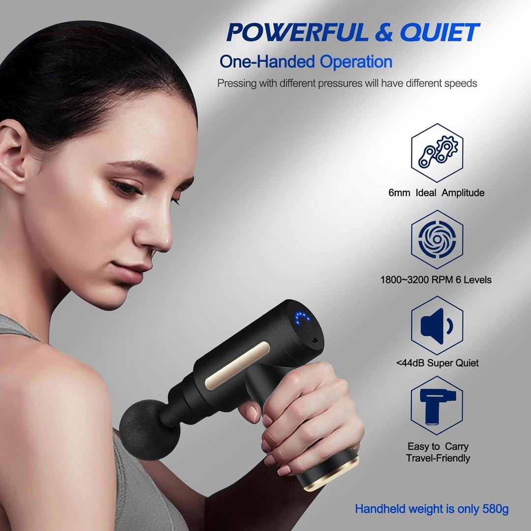 Relief Muscle Tension Massager Gun Black ABS