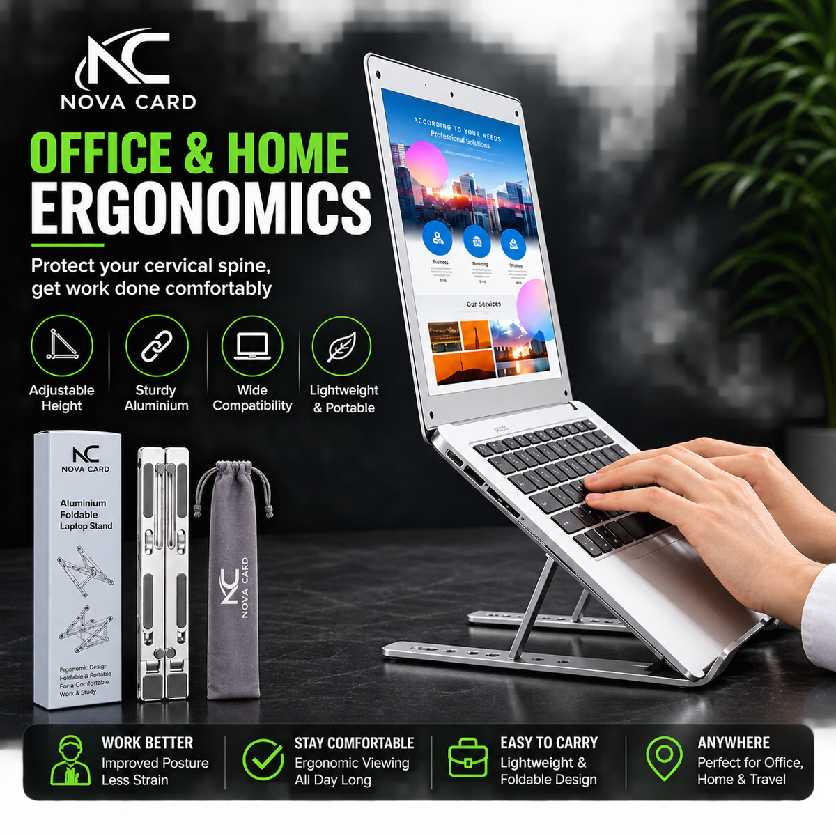 Metal Laptop Stand | Adjustable Foldable Laptop Stand |